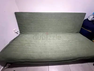 Green Convertible Sofa Bed - Compact 2-Seater