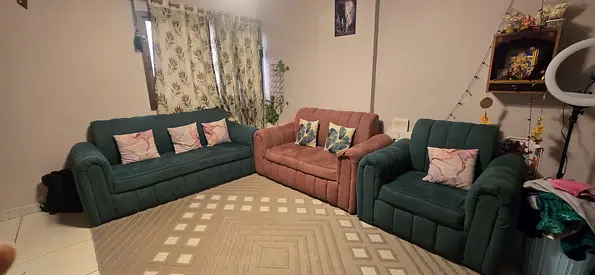 Comfortable 3 Piece Sofa Set (6 seater) with Armchair