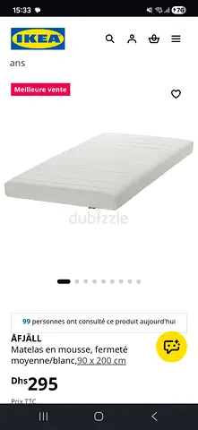 IKEA ÅFJÄLL Foam Mattress - Medium Firm, 90 x 200 cm, White