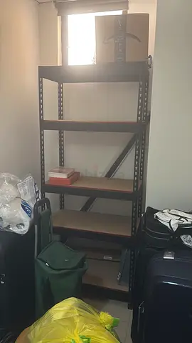 Sturdy Metal Garage Shelving Unit with 5 Wooden Shelves
