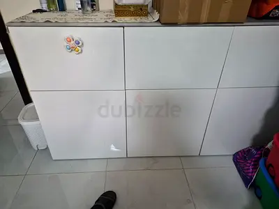 Ikea white cabinets with 6 drawers
