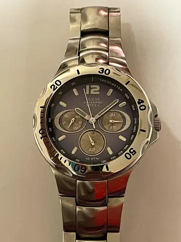 Guess Stainless Steel Mens Analog Chronograph Watch - Silver