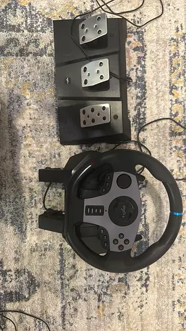 PXN Game Racing Wheel, V9 270°/900° Adjustable Racing Steering Wheel, With Clutch and tekken joystic