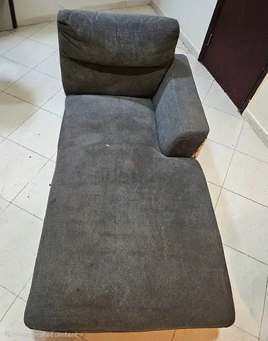 Grey Fabric Chaise Lounge Section (Right Arm) - Used