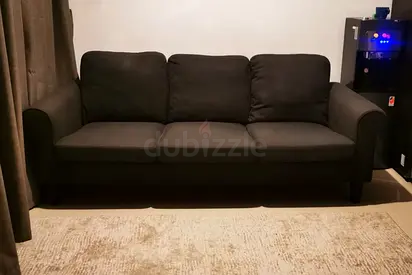 3-seater dark grey fabric IKEA sofa in good condition