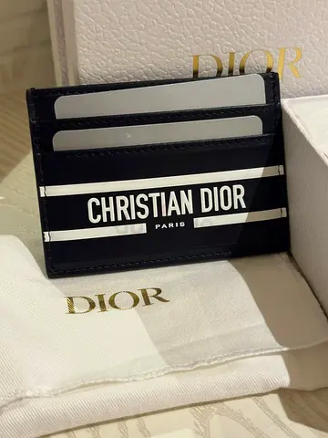 Christian Dior card holder - black with white logo