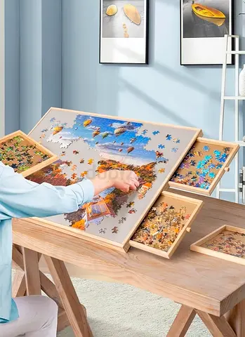 Becko US Foldable Puzzle Table. Portable Jigsaw Workstation For 1000, 1,500, 2,000 Puzzle Pcs. New!