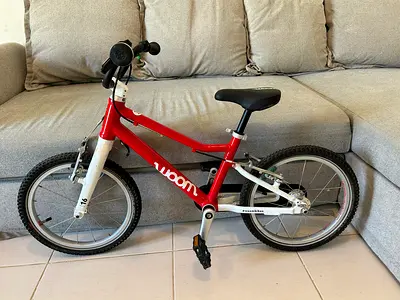 WOOM 3 Lightweight Kids Red Balance/First Pedal Bike - 16”