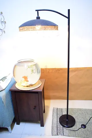 Black metal Floor lamp boho inspired shade customized