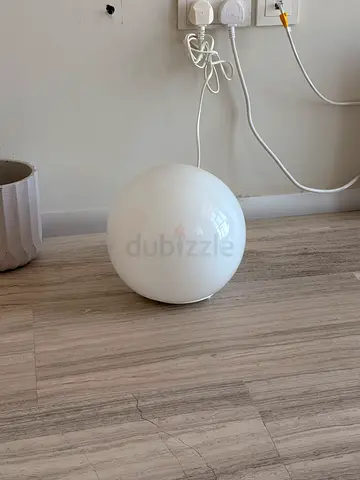 IKEA FADO white glass table lamp round for sale in Dubai