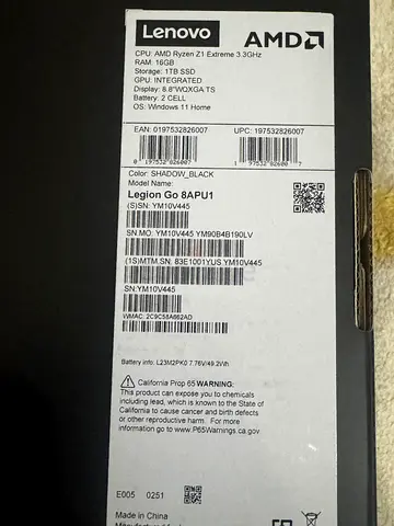 Lenovo legion go AMD Ryzen (boxed) - z1 extreme
