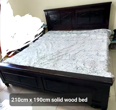 Solid wooden king size bed