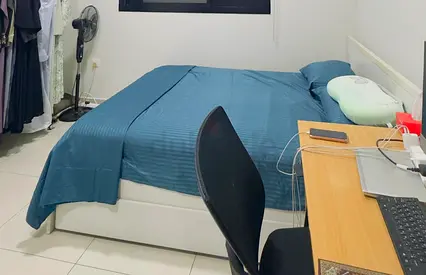 White double bed frame with mattress in good condition with Storage space