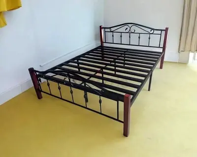 Brand new Queen size heavy duty Wooden Steel bed frame with Mattress Available
