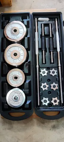 Adjustable Dumbbell Set with Chrome Plates and Bars