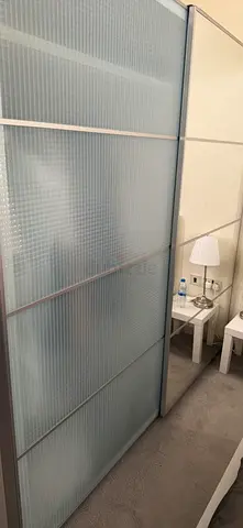 Sliding wardrobe / closet doors with frosted glass panels