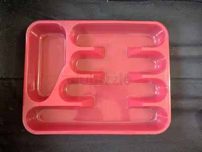 Plastic Cutlery Tray / Drawer Organizer - Pink