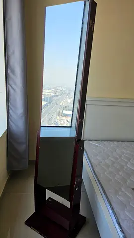 Full-length freestanding wooden frame mirror