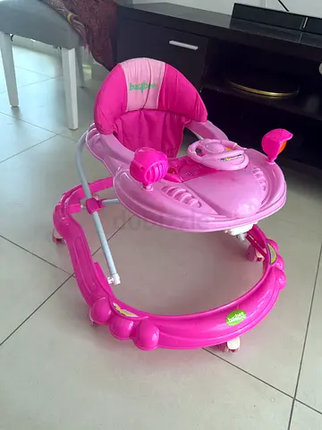 Pink Baby Walker with Toy Tray - Good Condition