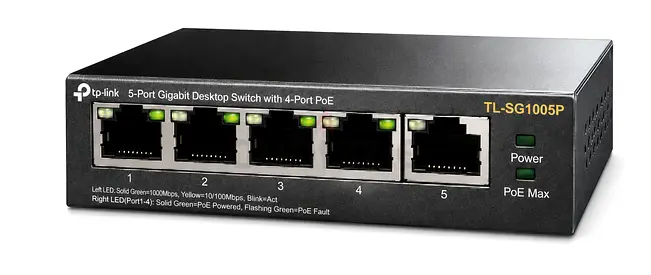 TP-Link TL-SG1005P 5-Port Gigabit Desktop Switch with 4-Port PoE