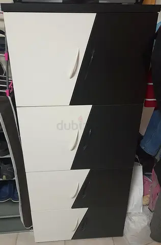 Modern Black and White Storage Cabinet