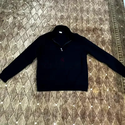 Black long-sleeve half-zip sweater - mens XL