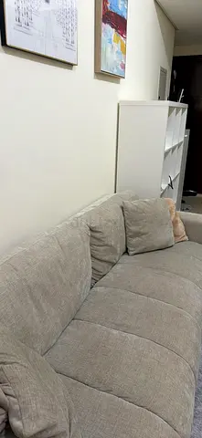 Light grey 3-seater fabric sofa in good condition