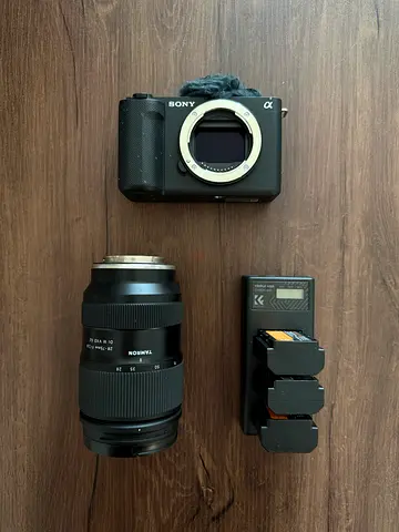 Sony Alpha ZV-E1 mirrorless with Tamron 28-75mm lens and charger + batteries + 128GB Lexar 2000x sd