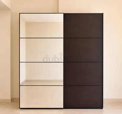 Large IKEA PAX wardrobe - mirror and dark sliding doors - Dubai Silicon Oasis