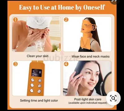 Rechargeable 122 Lamps Silicone LED PDT Therapy Facial  Neck Mask