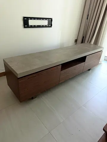 Modern TV cabinet / entertainment unit with concrete top