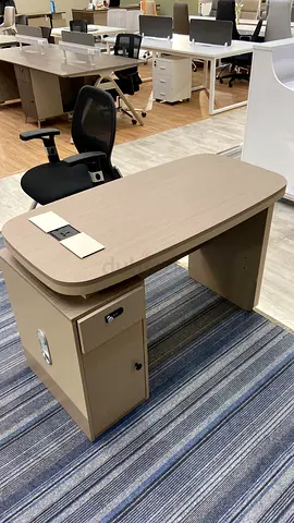 Used Wooden Office Desk with Lockable Pedestal - Good Condition