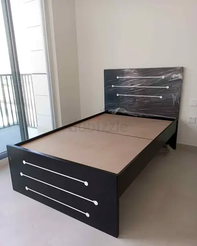 Modern Single Bed Frame with Decorative Headboard and Footboard