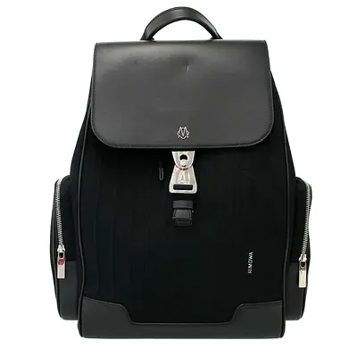 Black Rimowa Leather  Nylon Backpack