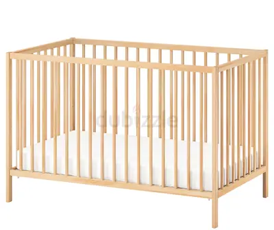 IKEA SNIGLAR Wooden Crib with mattress