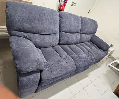 Comfortable 3-seater Reclining Sofa - Gray Fabric