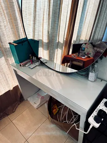 IKEA White Dressing Table / Vanity with Mirror - Good Condition