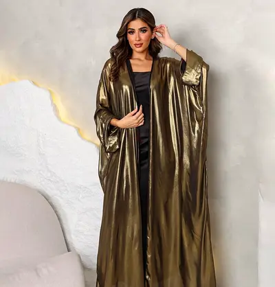 Long Metallic Gold Abaya / Kaftan - One Size, Lightly Worn