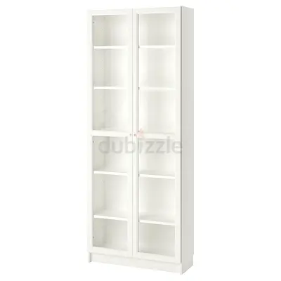 IKEA bookcase cupboard with glass doors - BILLY/ OXBERG
