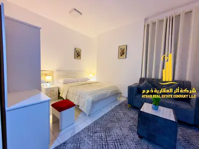 Luxury studio, first occupancy, with separate kitchen and open view, fully furnished ✨ Ajman Al Nu