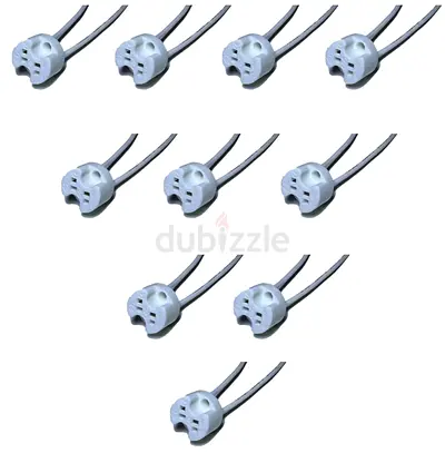 Pack 10 - Premium Ceramic MR16 GU5.3 Bi-Pin Lamp Socket Holders