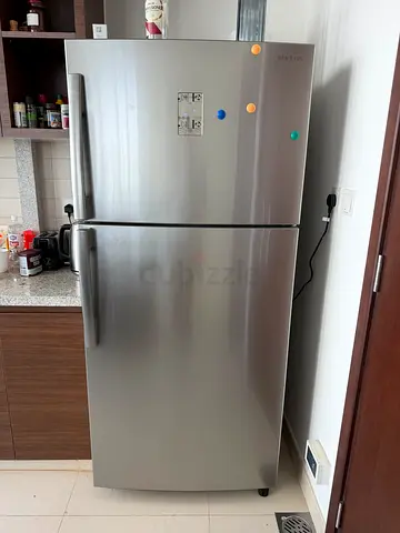 Stainless Steel Double-Door Refrigerator - Good Condition