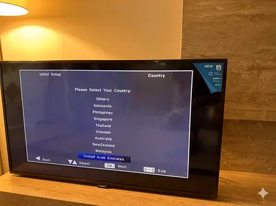 40inch Philips LED TV - Good Working Condition (Initial Setup shown)