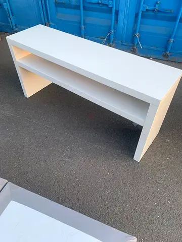 Modern White Console Table with Shelf