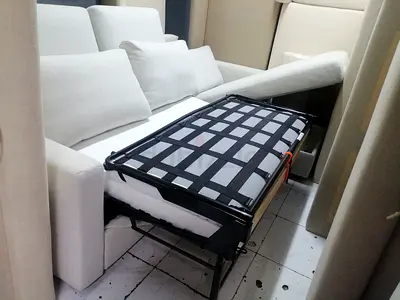 Vimle White Fabric Sofa Bed with Pull-Out Mattress - Good Condition