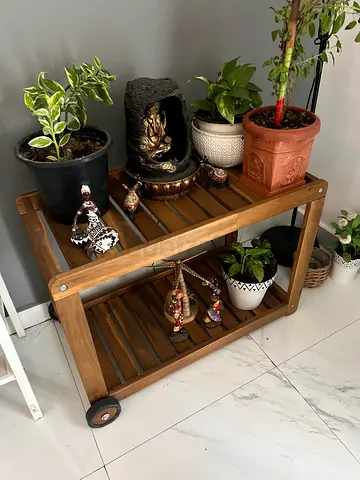Ikea wooden trolley for plants 🪴 , it can be used as serving table as well