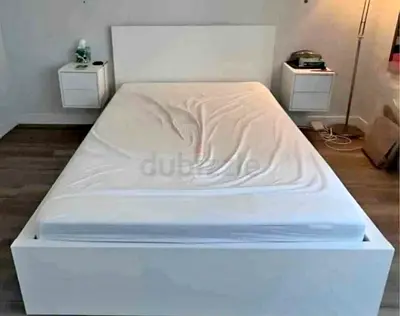Malam double size bed 140/200cm bed with 2 storage drawers underneath and Ikea mattress is available