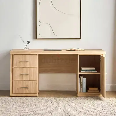 Modern Wooden Study Desk with Storage