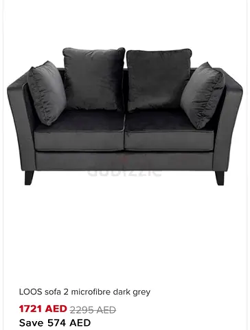 3+2 seater THE one charcoal velvet sofa set