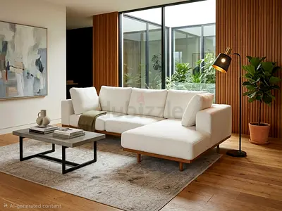 West Elm L Shape Original Sofa Beige Excellent Condition